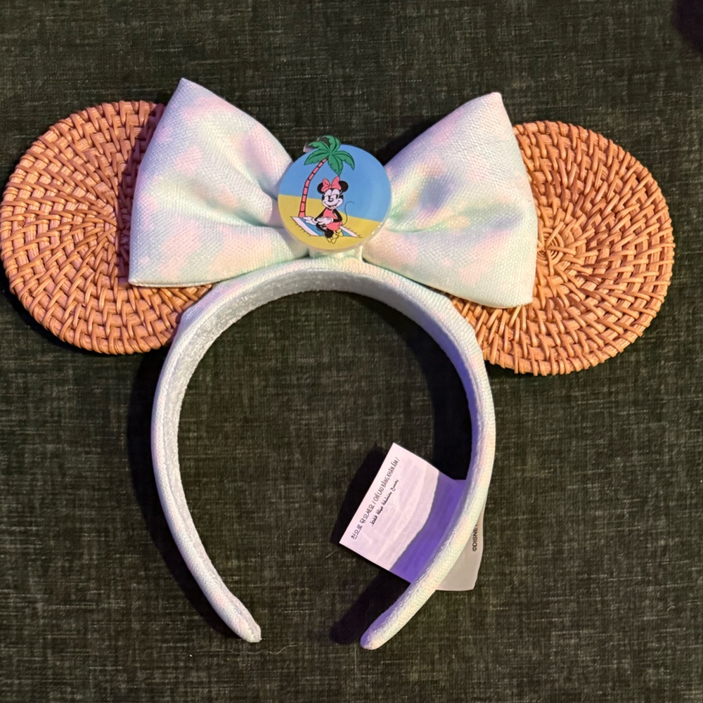 Disney Minnie Mouse Tropical Headband with Pink and White